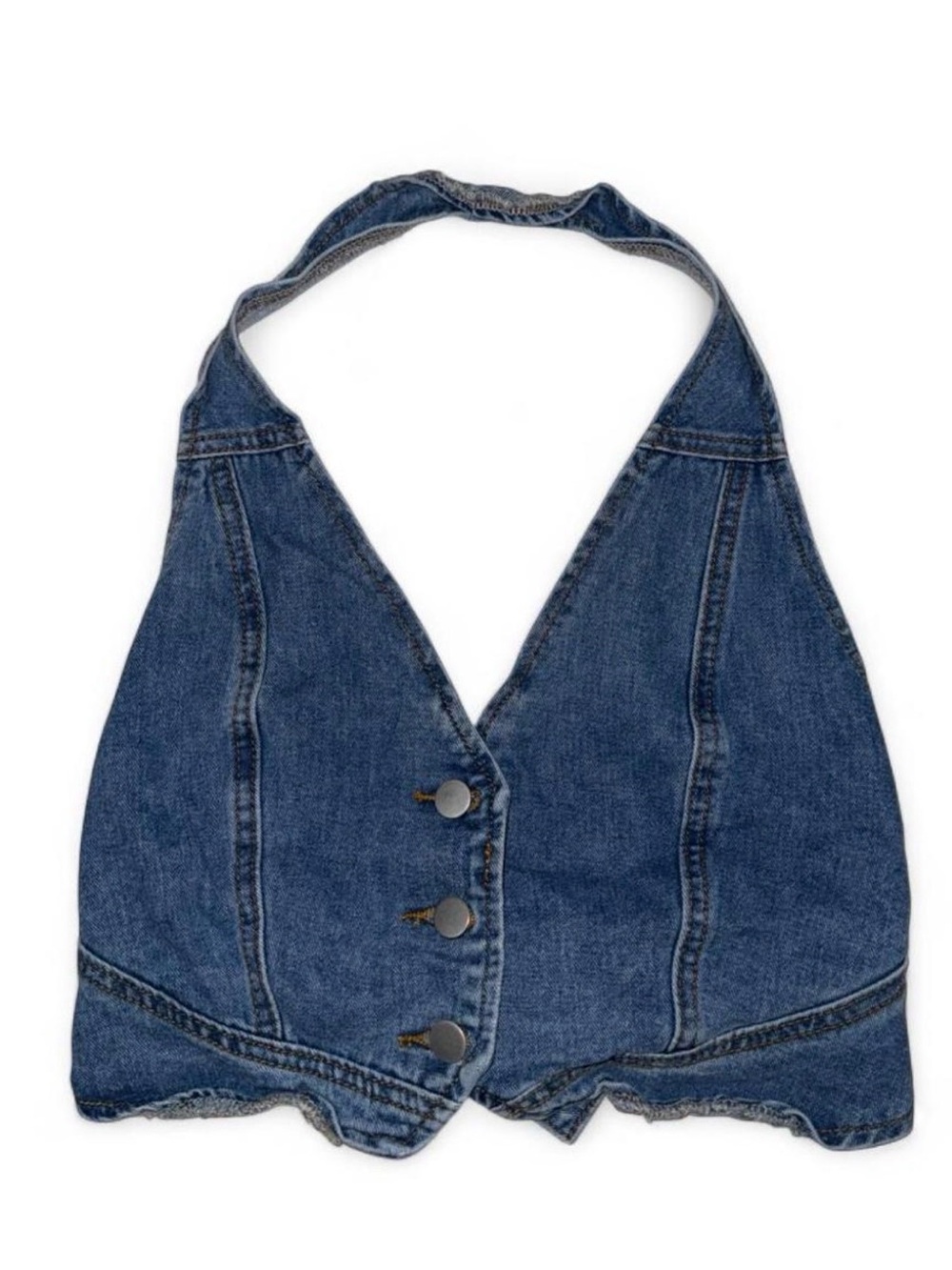 Blue Denim Halter Vest